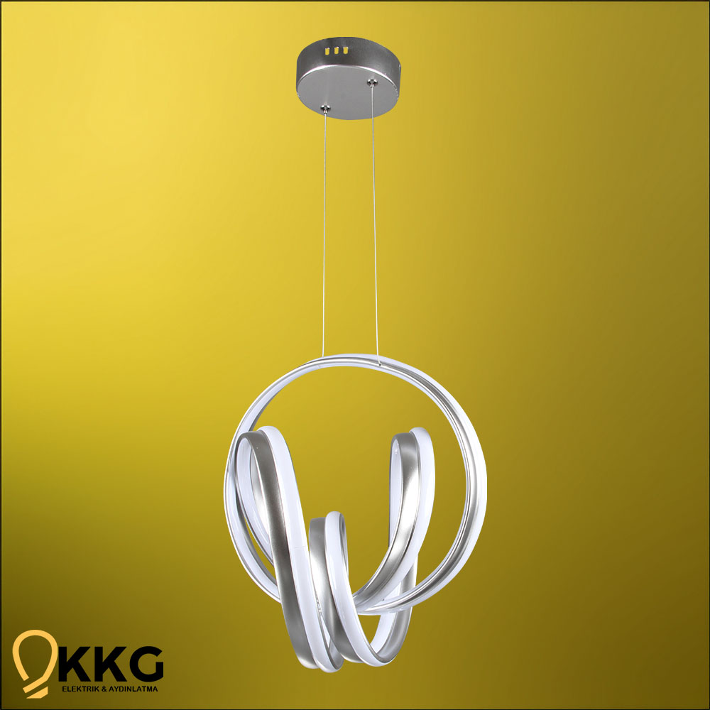 Çift T. Arya Led Avize - Gümüş