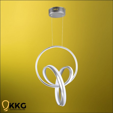 Çift T. Büyük Dünya Led Avize - Gümüş