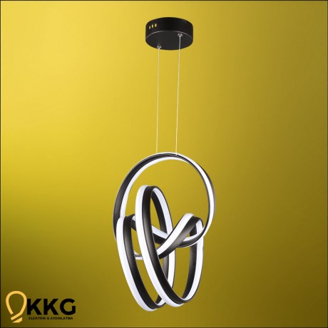 Çift T. Büyük İmza Led Avize - Siyah