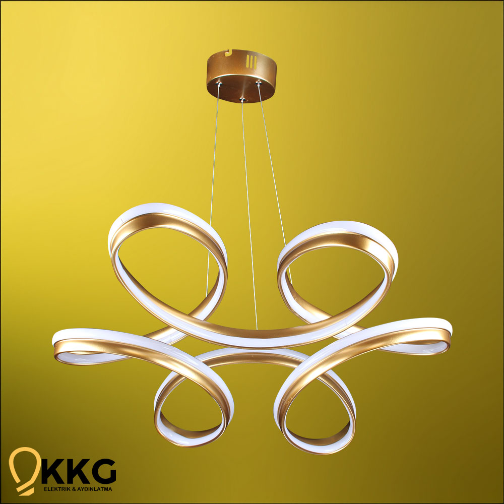 Çift T. Dron Led Avize - Altın Sarısı