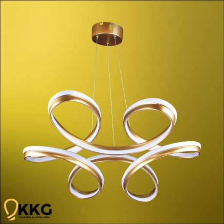 Çift T. Dron Led Avize - Altın Sarısı