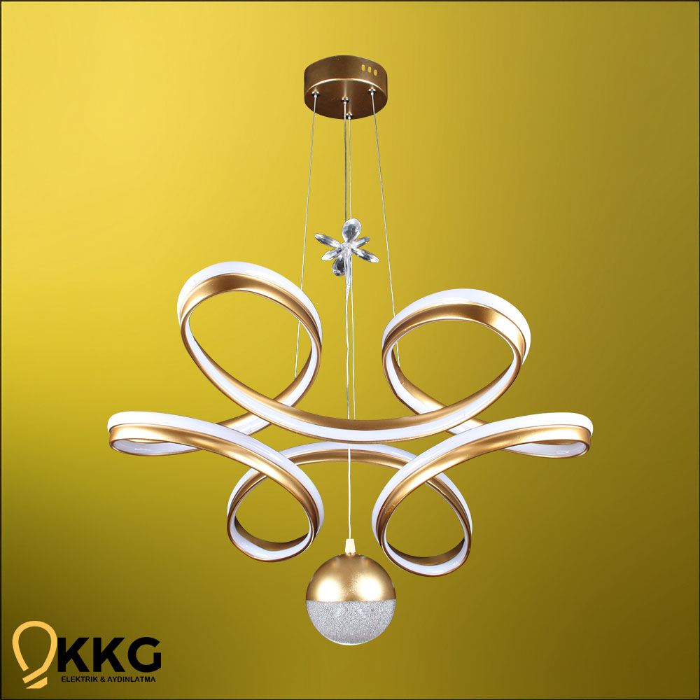 Çift T. Dron Power Led Avize - Altın Sarısı