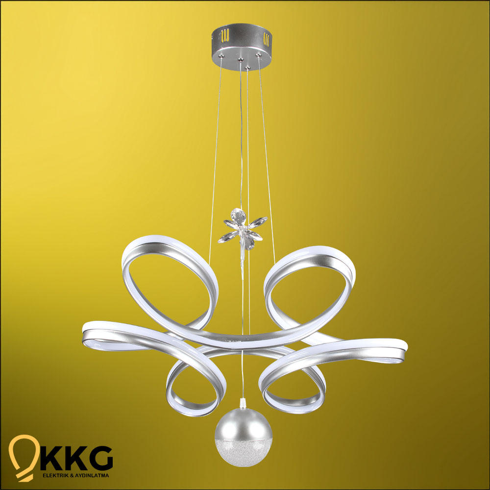 Çift T. Dron Power Led Avize - Gümüş