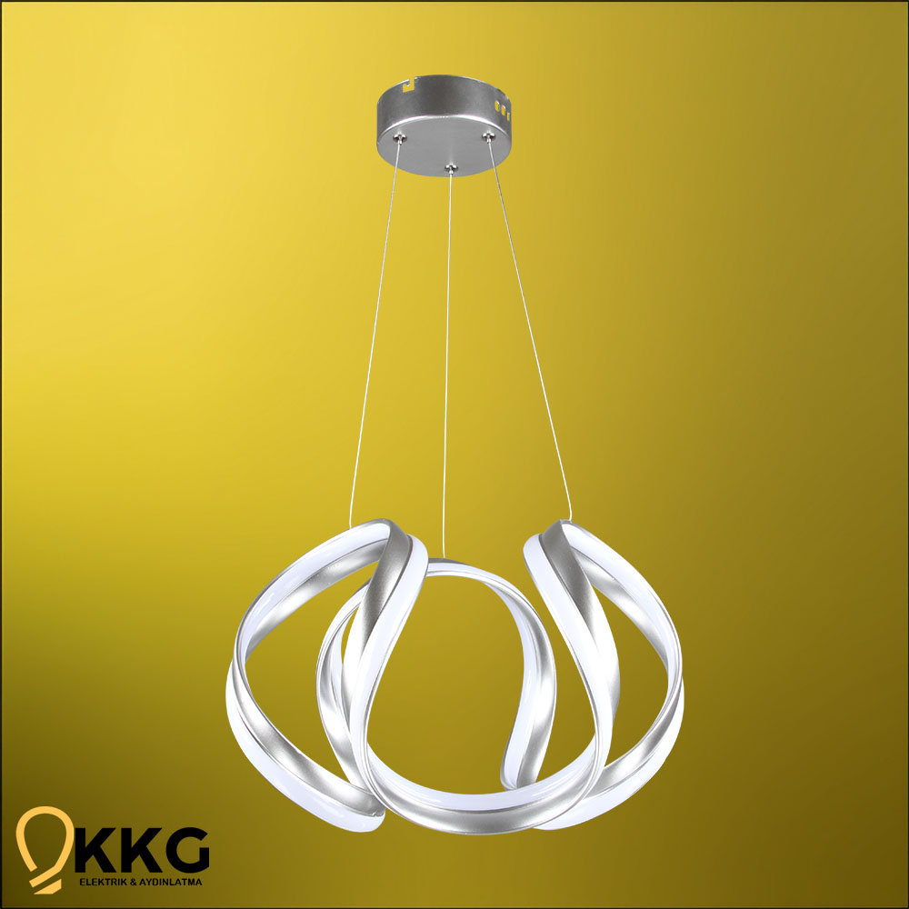 Çift T. Gemma Led Avize - Gümüş