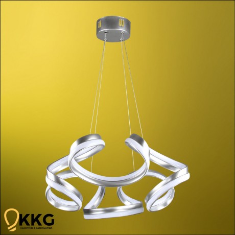 Çift T. Helezon Led Avize - Gümüş