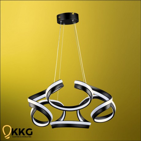 Çift T. Helezon Led Avize - Siyah