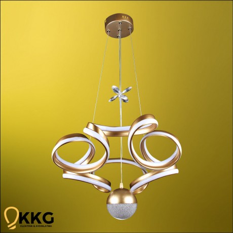 Çift T. Helezon Power Led Avize - Altın Sarısı