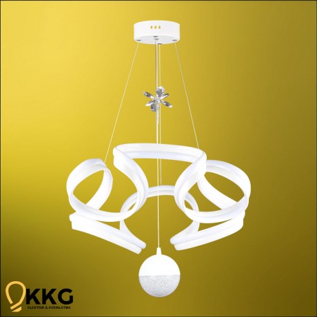 Çift T. Helezon Power Led Avize - Beyaz