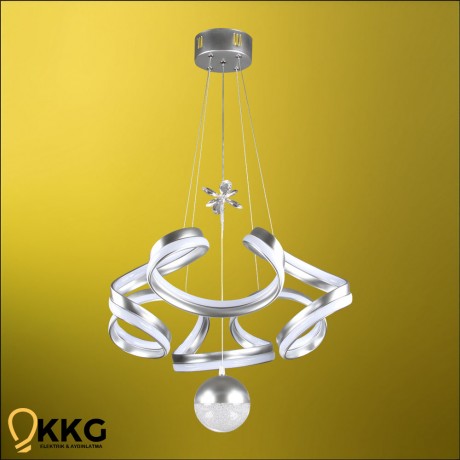 Çift T. Helezon Power Led Avize - Gümüş