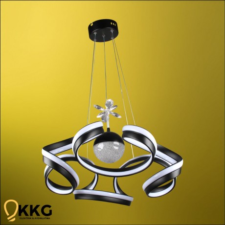 Çift T. Helezon Power Led Avize - Siyah