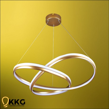 Çift T. Kar Çiçeği Led Avize - Altın Sarısı