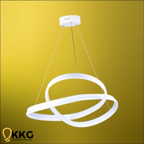 Çift T. Kar Çiçeği Led Avize - Beyaz