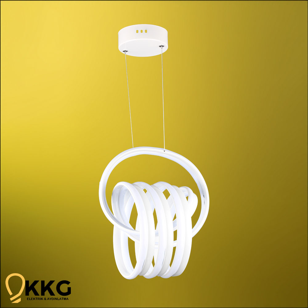 Çift T. Küçük İmza Led Avize - Beyaz