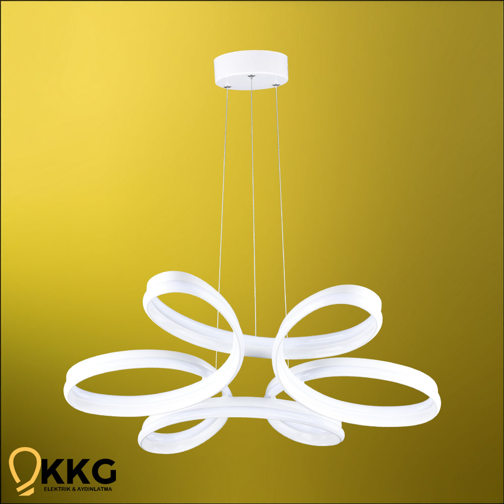 Çift T. Papatya Led Avize - Beyaz