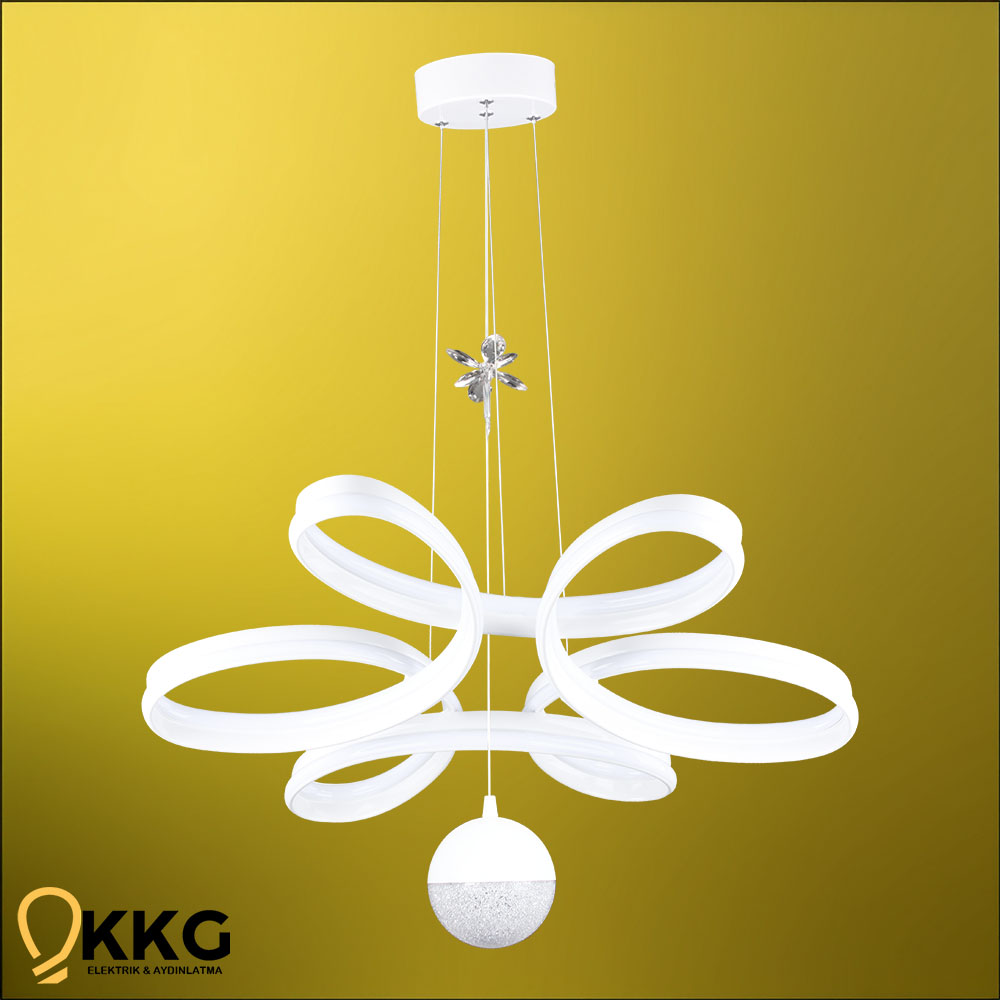 Çift T. Papatya Power Led Avize - Beyaz