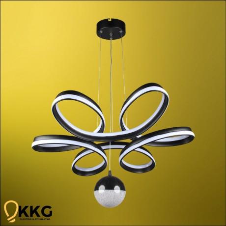 Çift T. Papatya Power Led Avize - Siyah