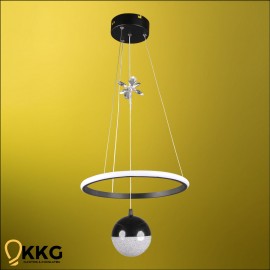 1 Katlı Power Led Avize - Siyah