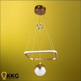 1'li Kare Power Led Avize - Altın Sarısı