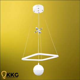 1'li Kare Power Led Avize - Beyaz