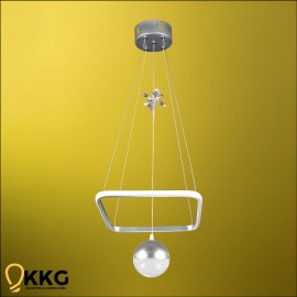 1'li Kare Power Led Avize - Gümüş