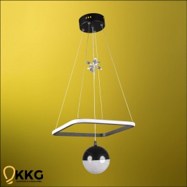 1'li Kare Power Led Avize - Siyah