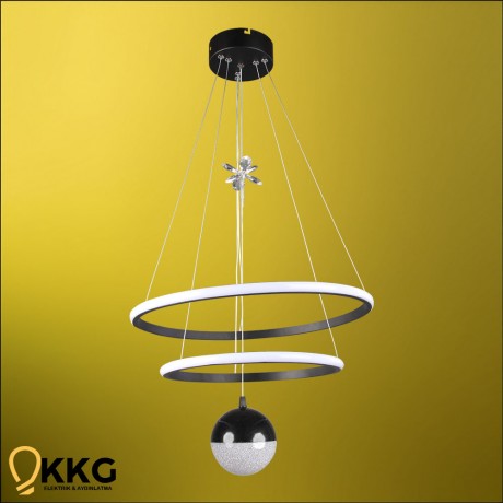 2 Katlı Power Led Avize - Siyah