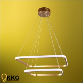 2'li Kare Led Avize - Altın Sarısı