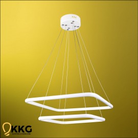 2'li Kare Led Avize - Beyaz