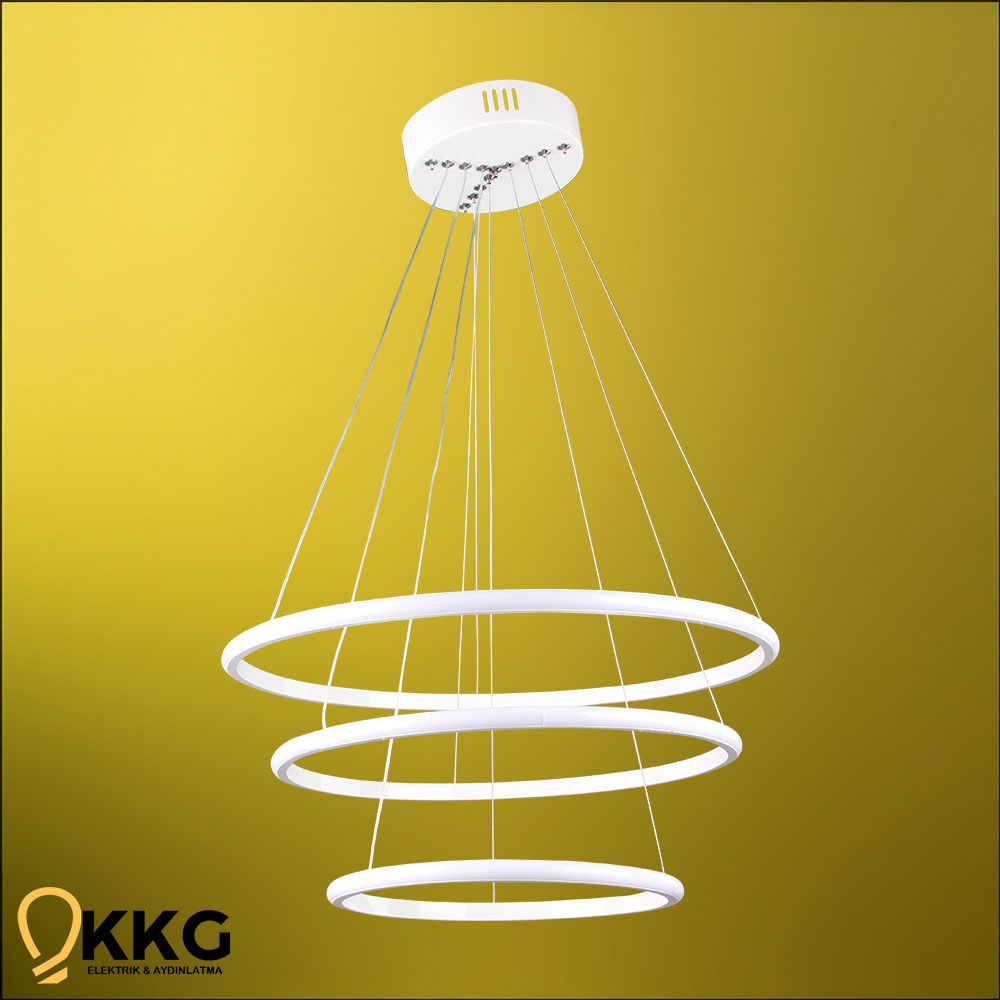 3 Katlı Led Avize - Beyaz