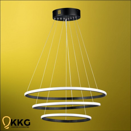 3 Katlı Led Avize - Siyah