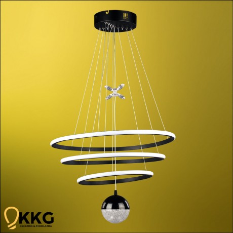 3 Katlı Power Led Avize - Siyah