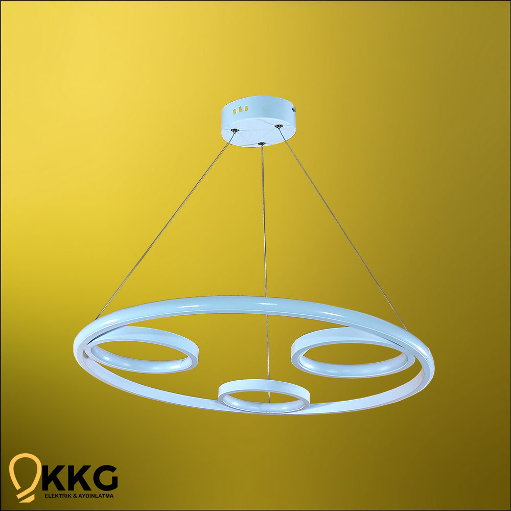 3'lü Çember Led Avize - Beyaz