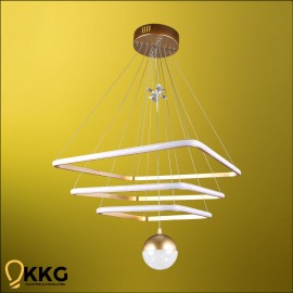 3'lü Kare Power Led Avize - Altın Sarısı