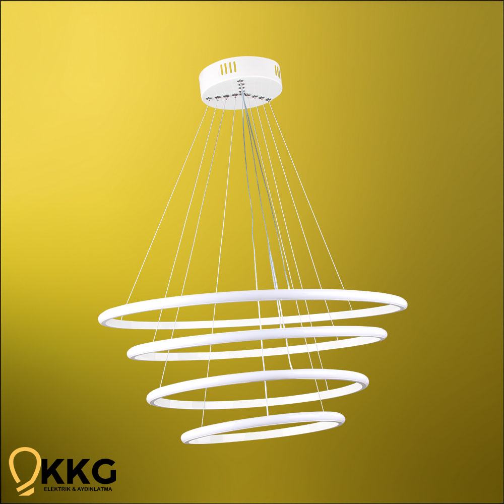 4 Katlı Led Avize - Beyaz