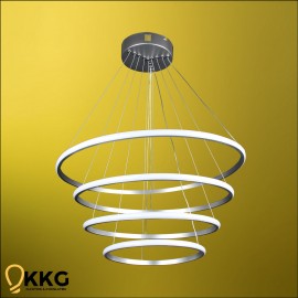 4 Katlı Led Avize - Gümüş