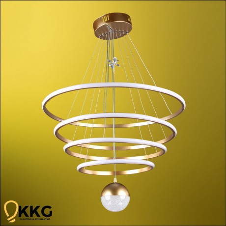 4 Katlı Power Led Avize - Altın Sarısı