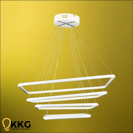 4'lü Kare Led Avize - Beyaz