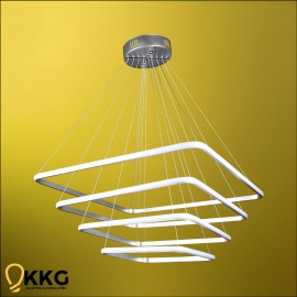 4'lü Kare Led Avize - Gümüş