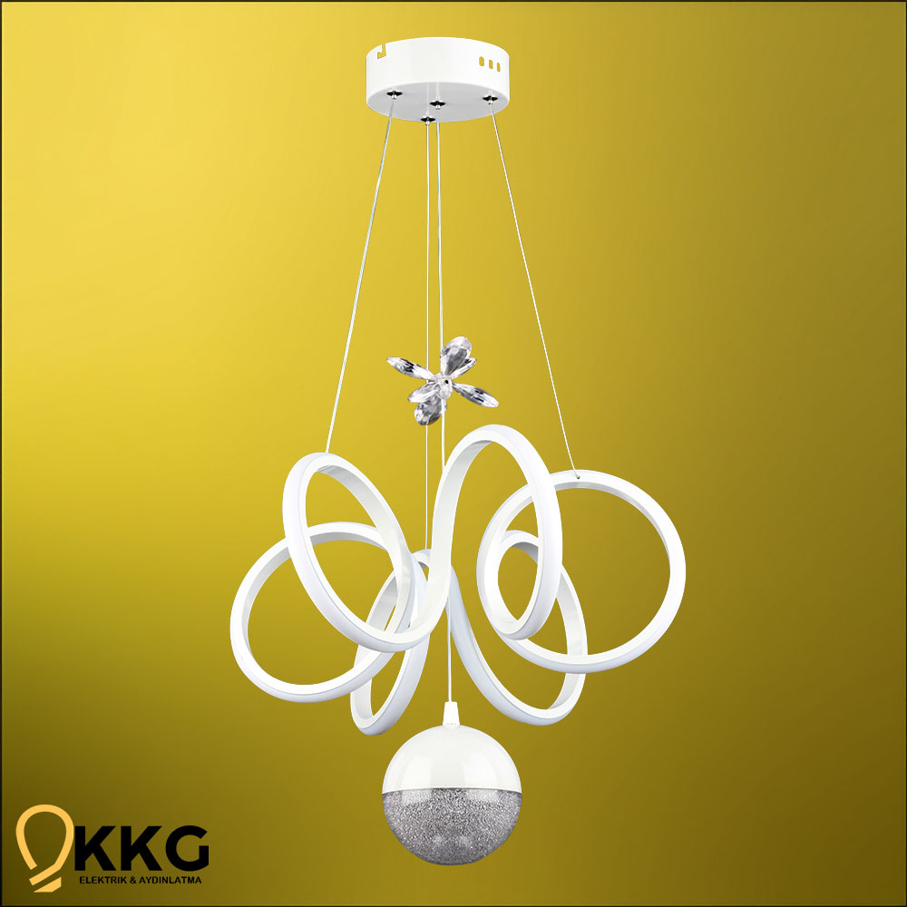 6'lı Kuğu Power Led Avize - Beyaz