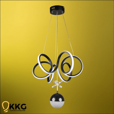 6'lı Kuğu Power Led Avize - Siyah