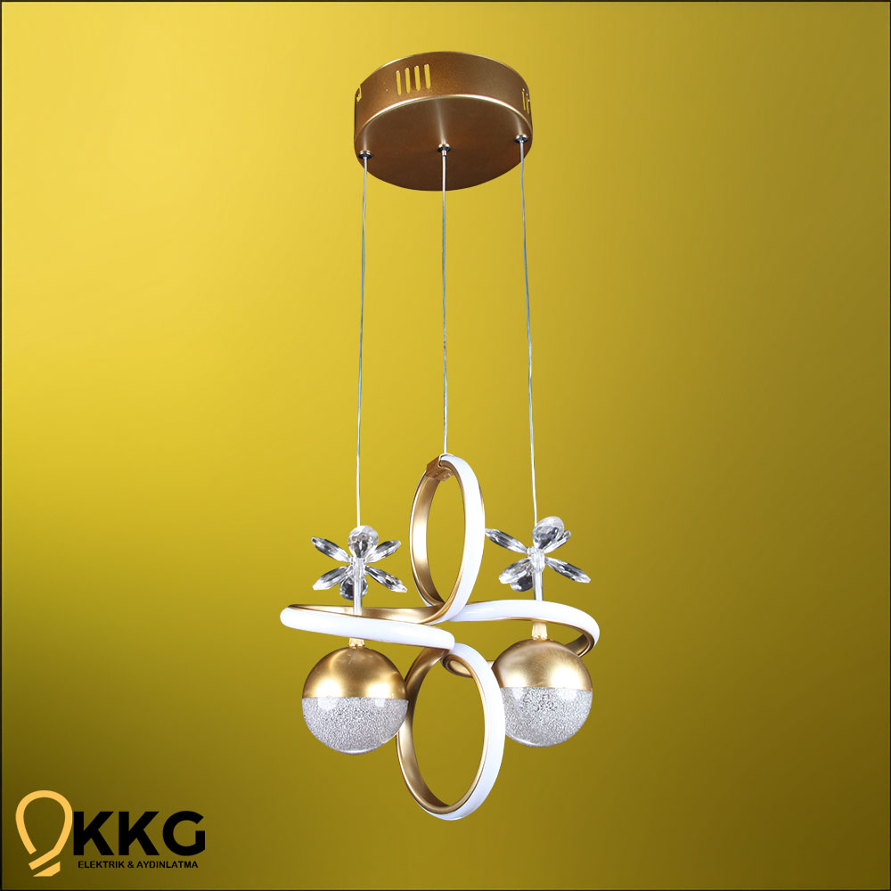 Elena Power Led Avize - Altın Sarısı