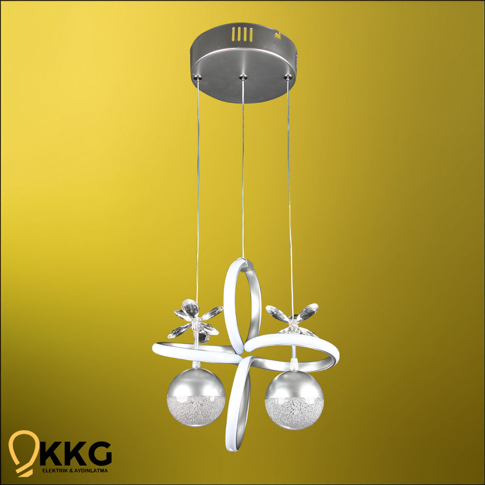 Elena Power Led Avize - Gümüş