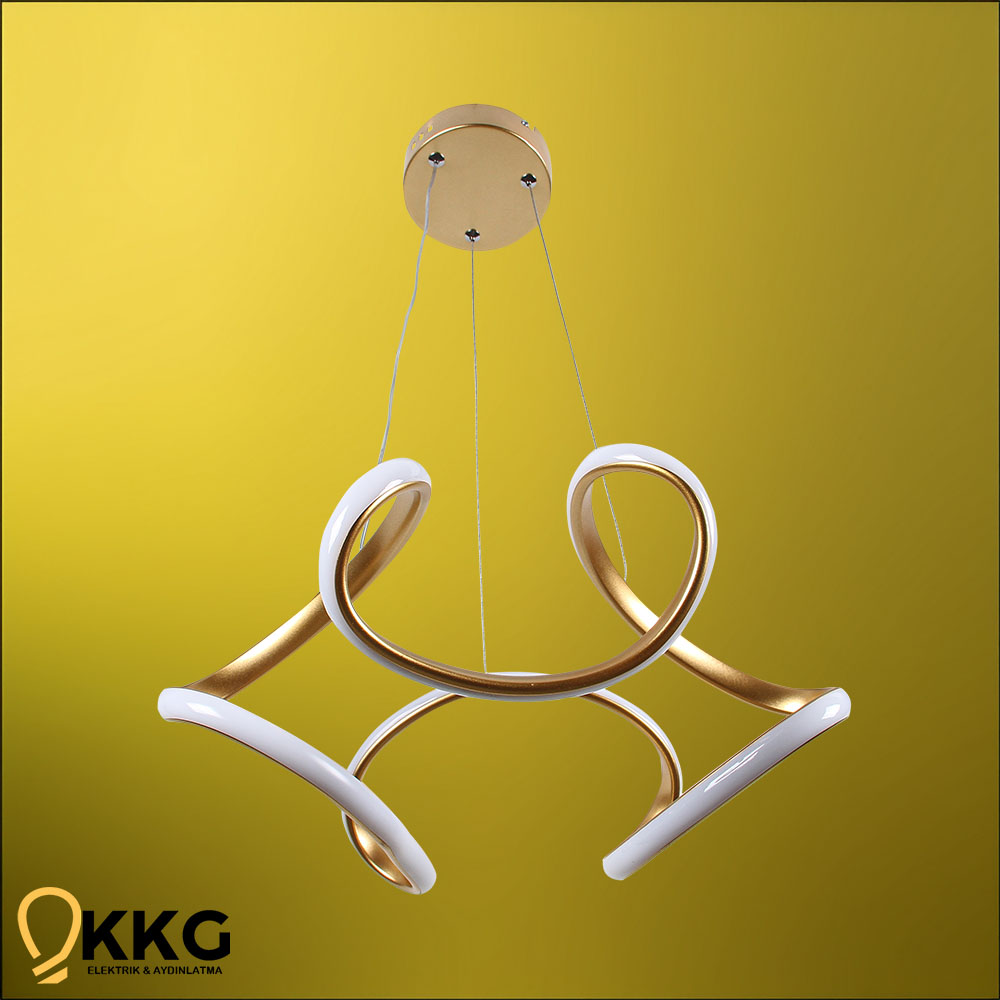 Helezon K. Led Avize - Altın Sarısı