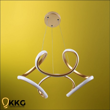 Helezon K. Led Avize - Altın Sarısı