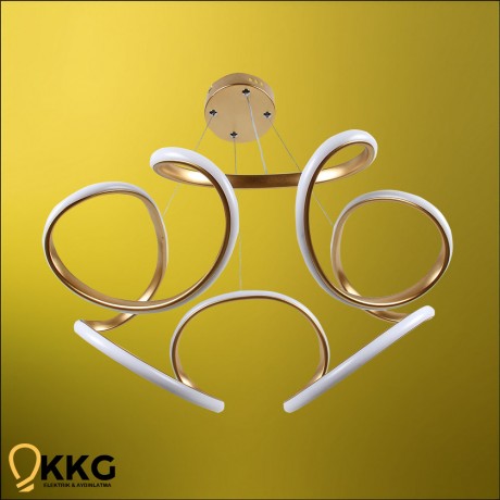 Helezon Led Avize - Altın Sarısı