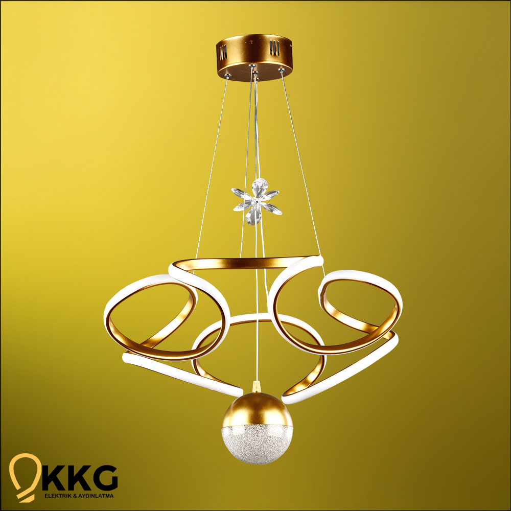 Helezon Power Led Avize - Altın Sarısı