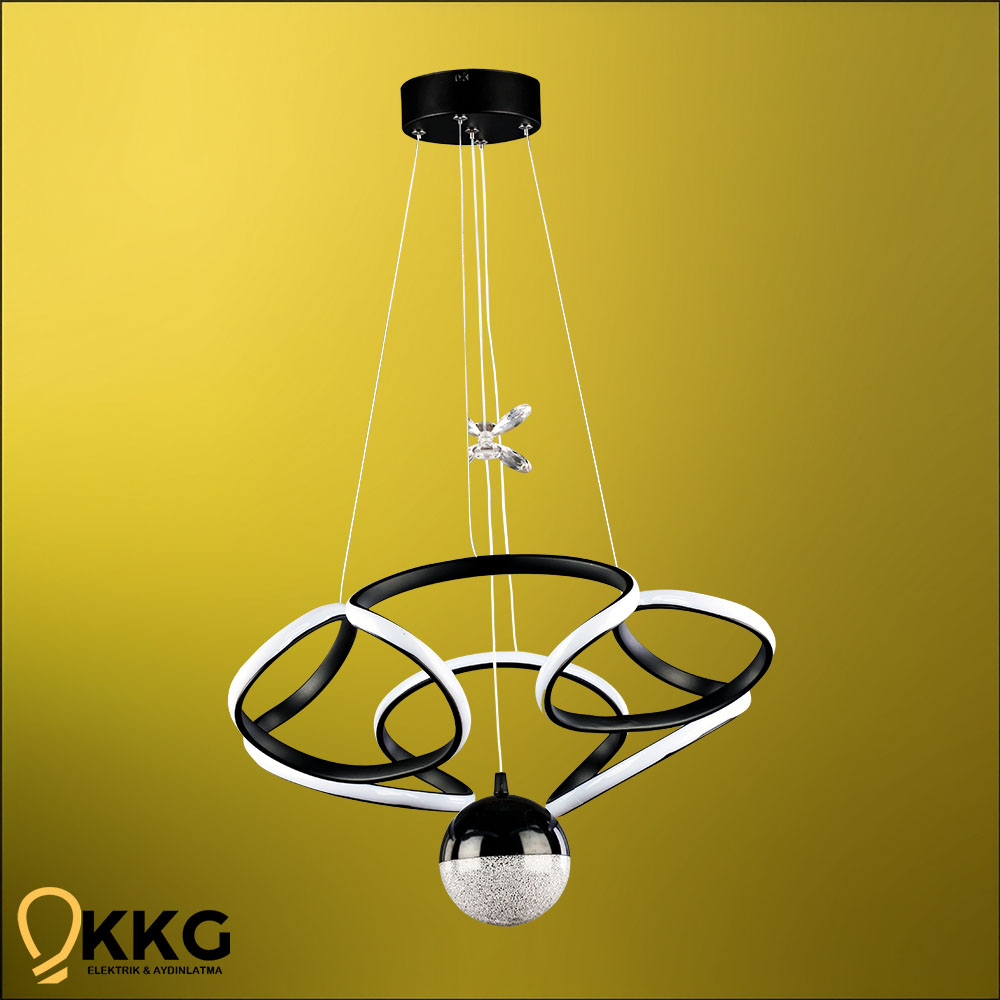 Helezon Power Led Avize - Siyah