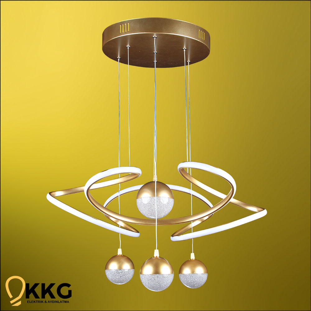 Jewel Led Avize - Altın Sarısı