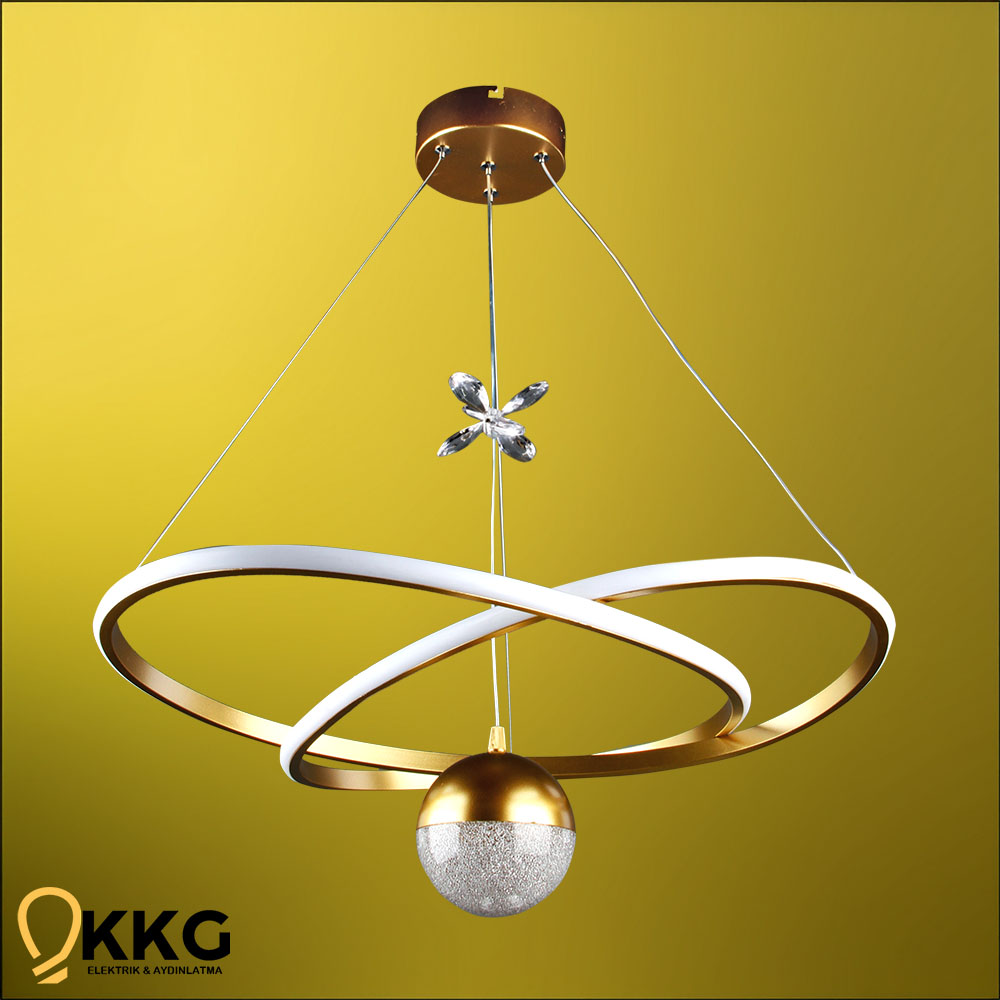 Kar Çiçeği Power Led Avize - Altın Sarısı