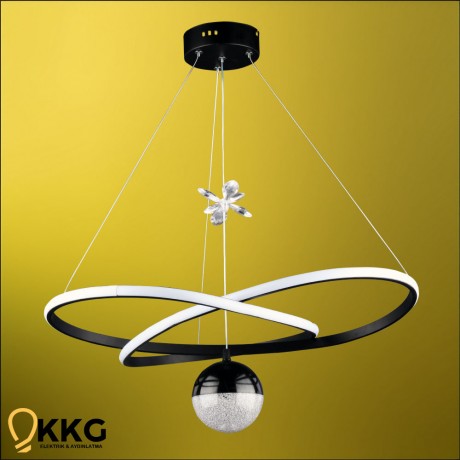 Kar Çiçeği Power Led Avize - Siyah